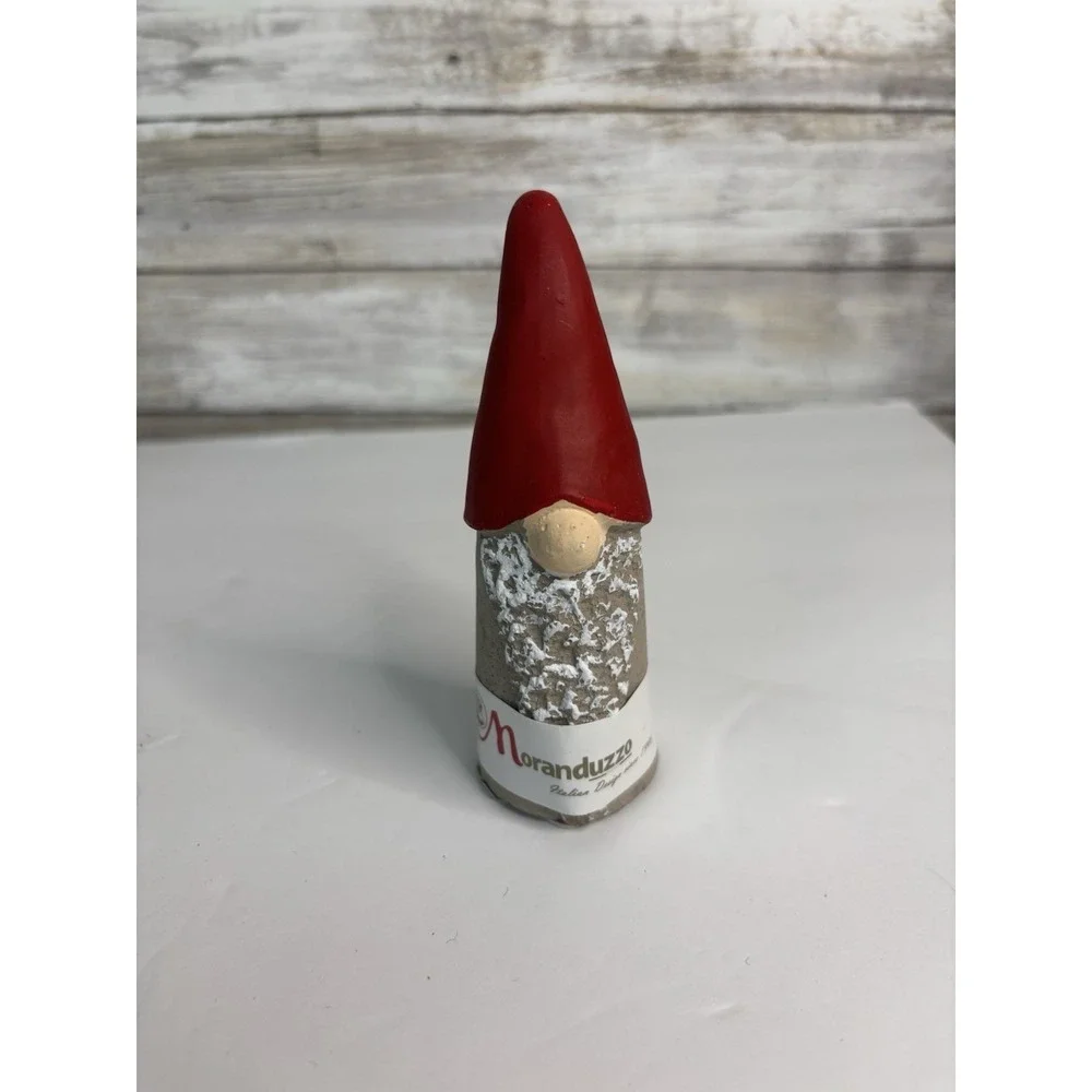 Moranduzzo Xmas Clay Santa Hat Gnome Figure  Italy